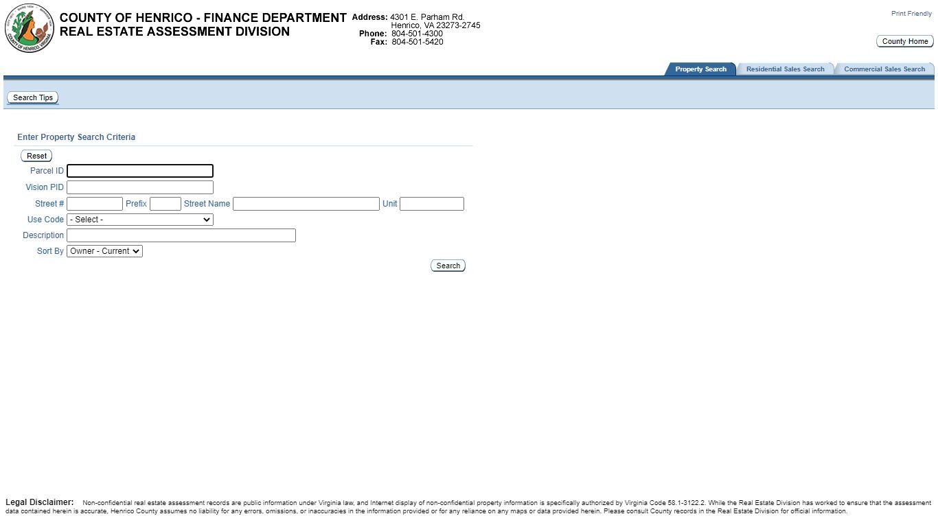 Property Search - Henrico County, Virginia